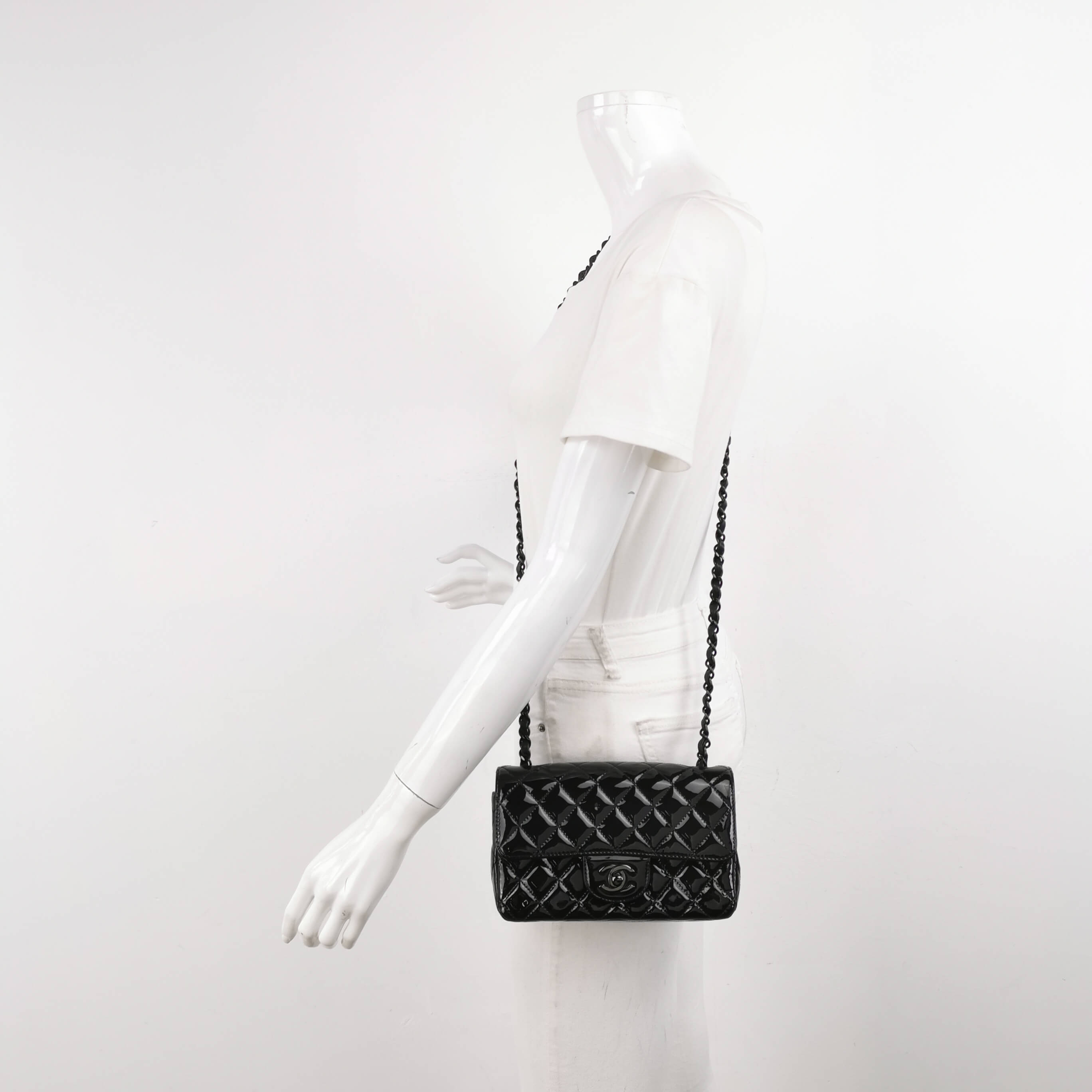 Sac Timeless / Classique Maxi Jumbo en cuir verni noir