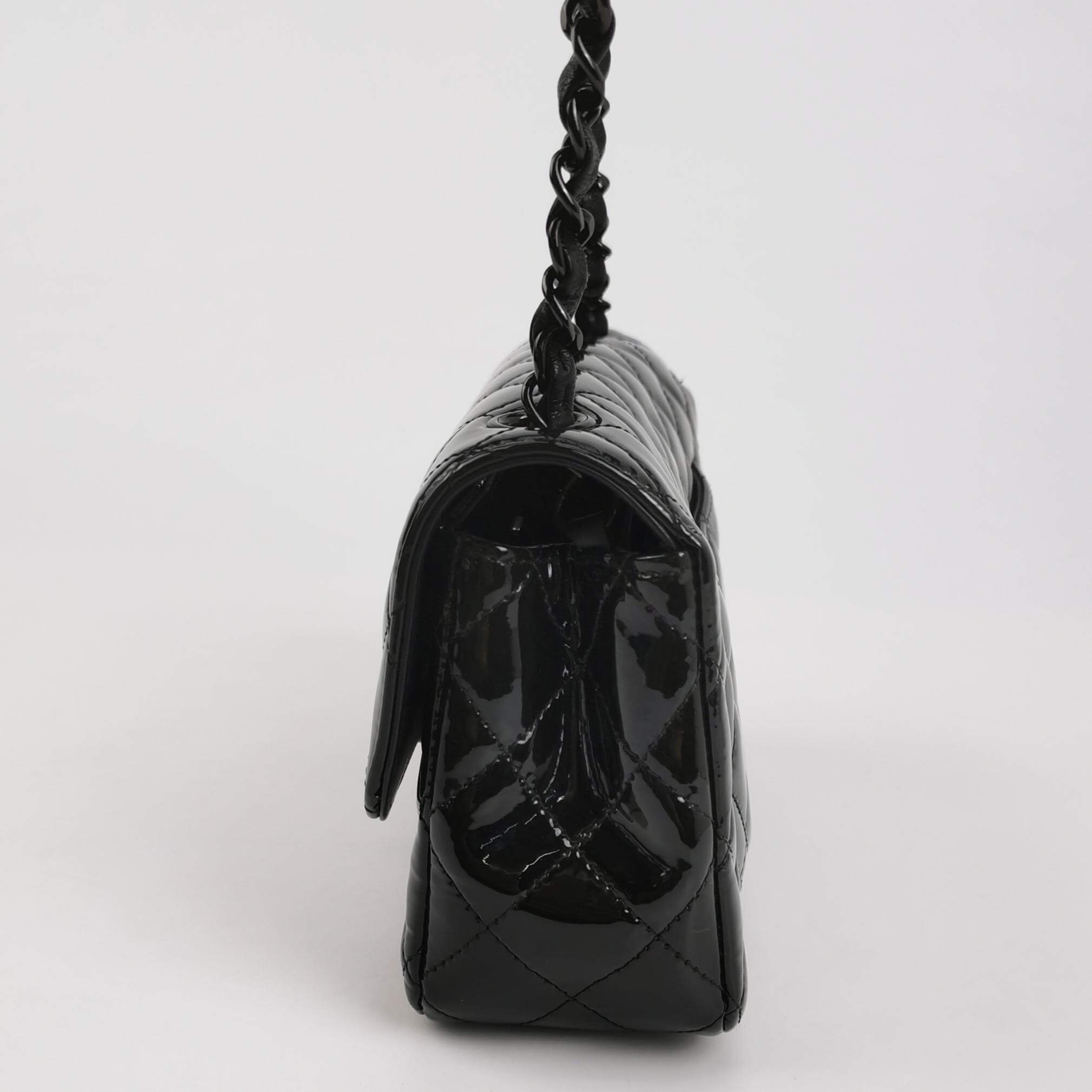 Sac Timeless / Classique Maxi Jumbo en cuir verni noir